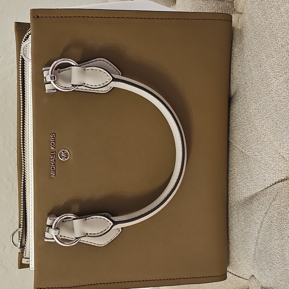 Michael Kors Tan and Cream Satchel